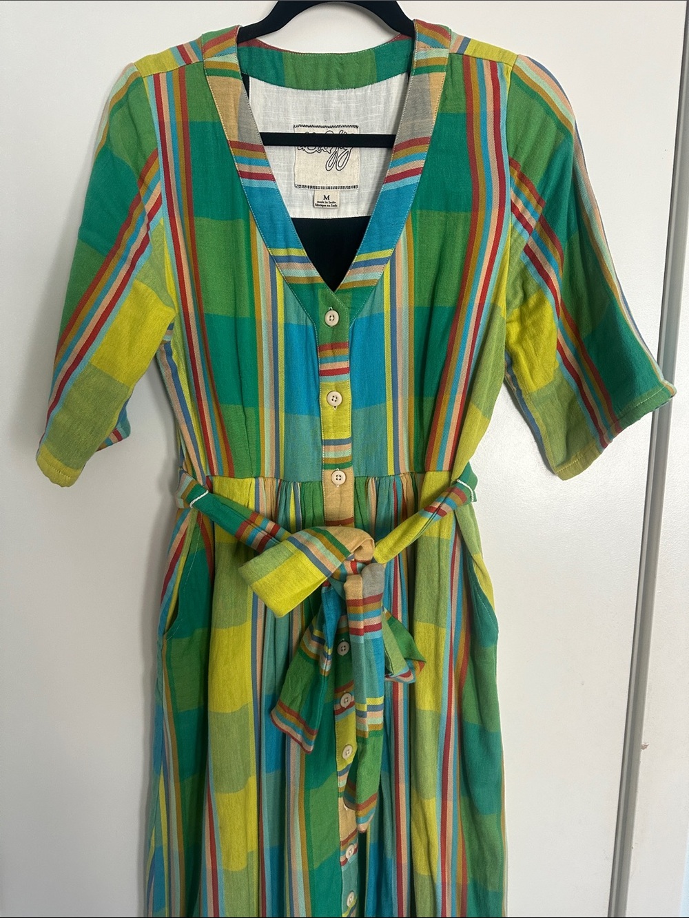 Ace & Jig Dress Green Plaid Size Medium - Picture 9 of 11